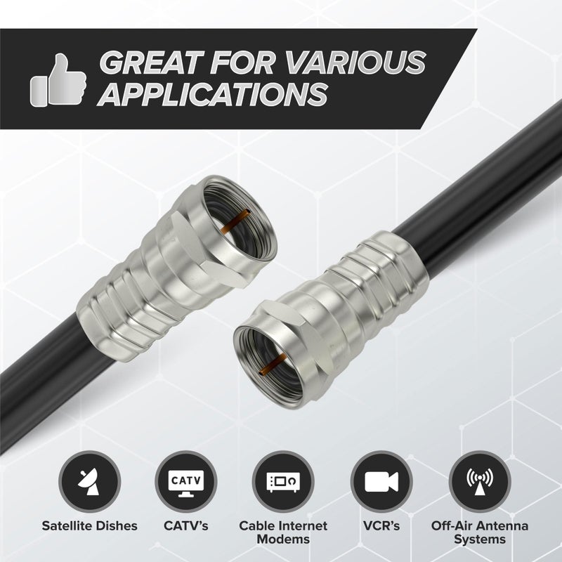 THE CIMPLE CO Coaxial Crimp Type Fitting/Connector - for RG6 Coax Cable - for Easy Installation (50 Pack) - Image 2